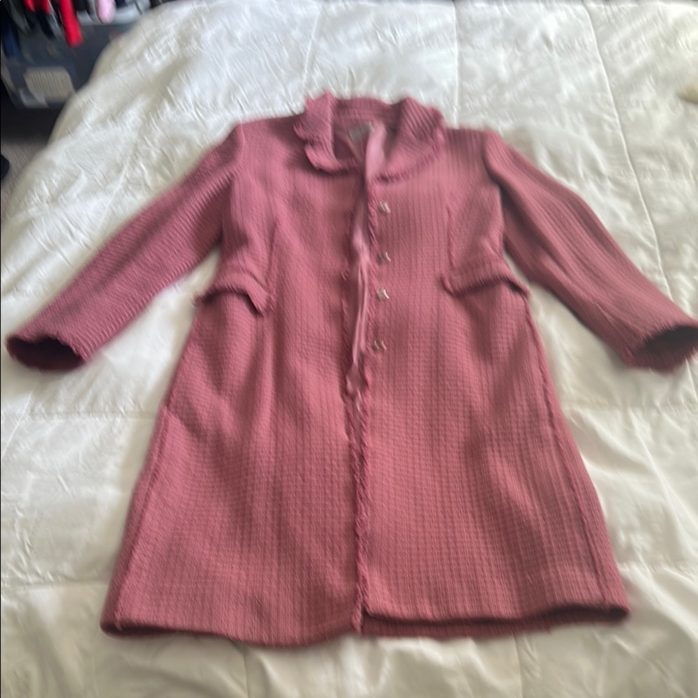 Alberta Ferretti Pink Textured Trench Coat